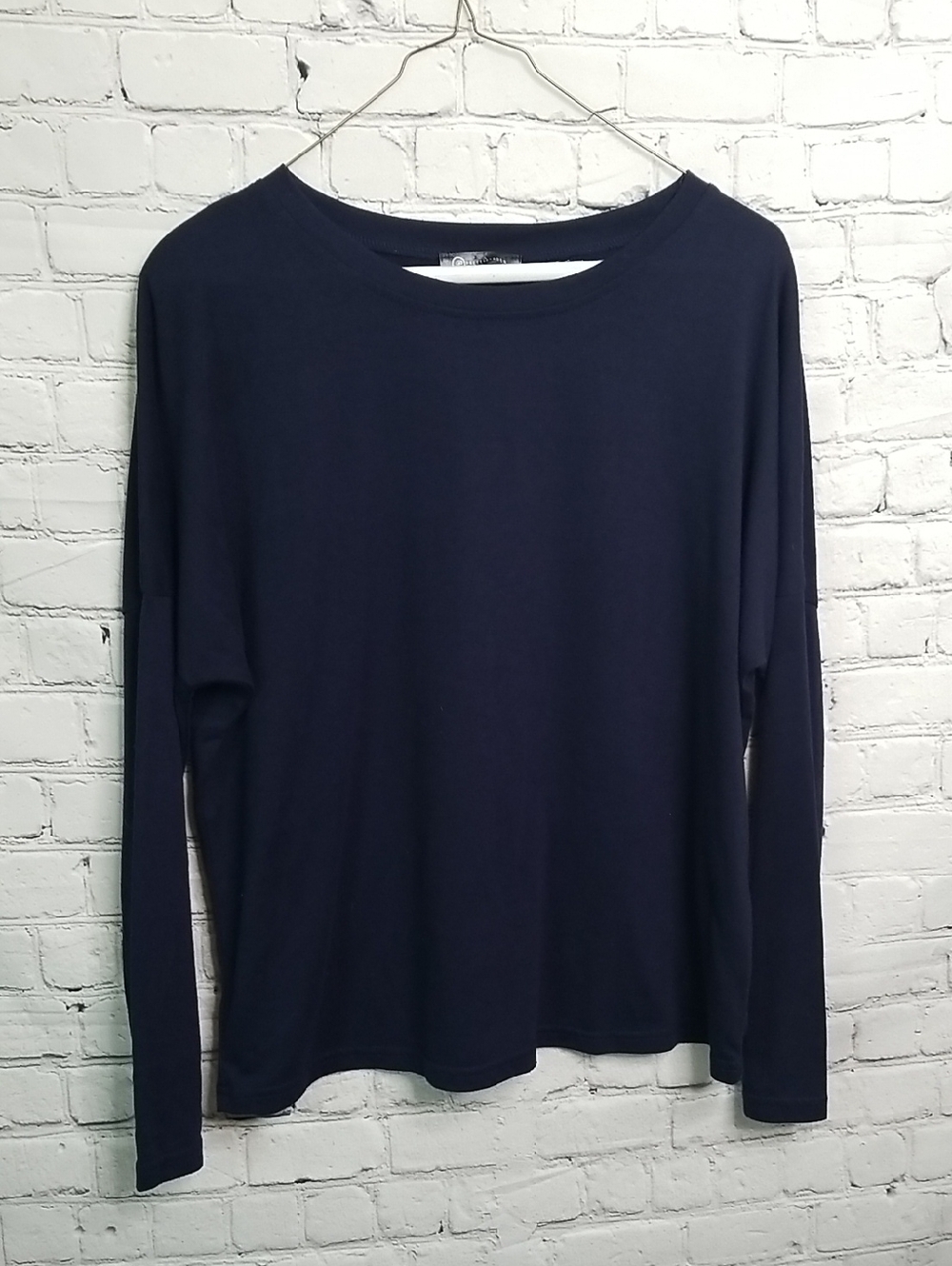 Prettygarden Navy Blue Crew Neck Long Sleeve Top Size Small EUC